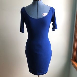Blue Bodycon Dress with Back Detail